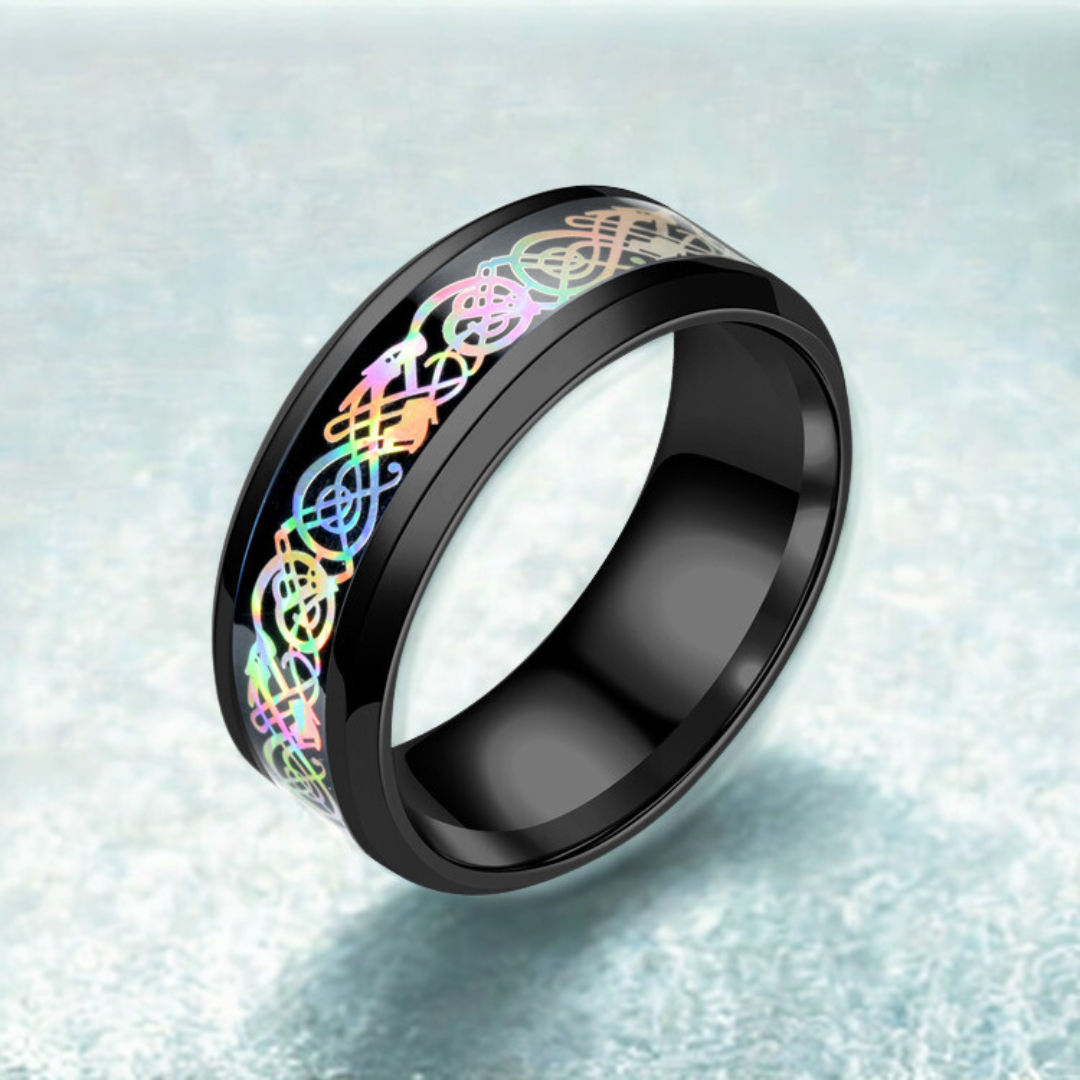 Black Rainbow Vintage Infinity Ring