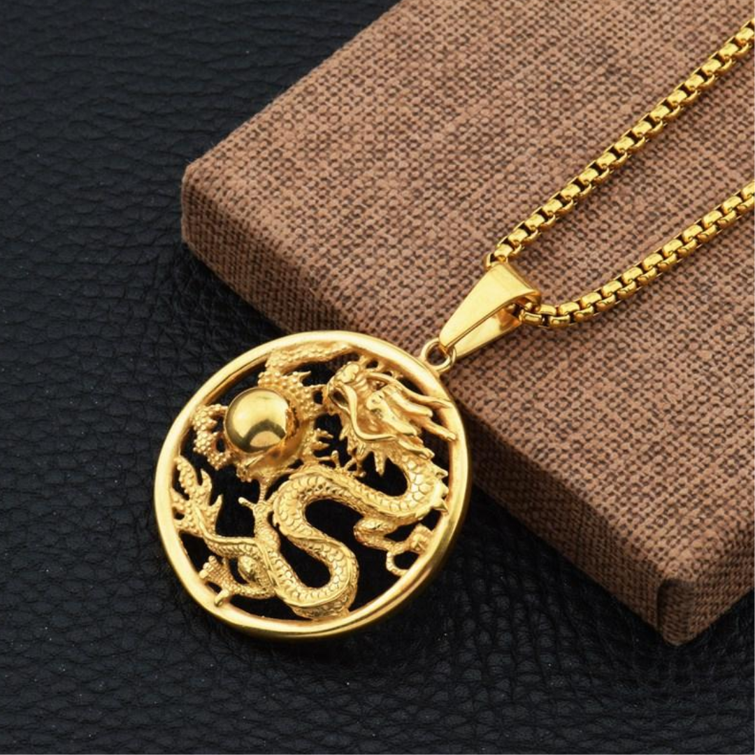 Imperial Dragon Medallion Necklace