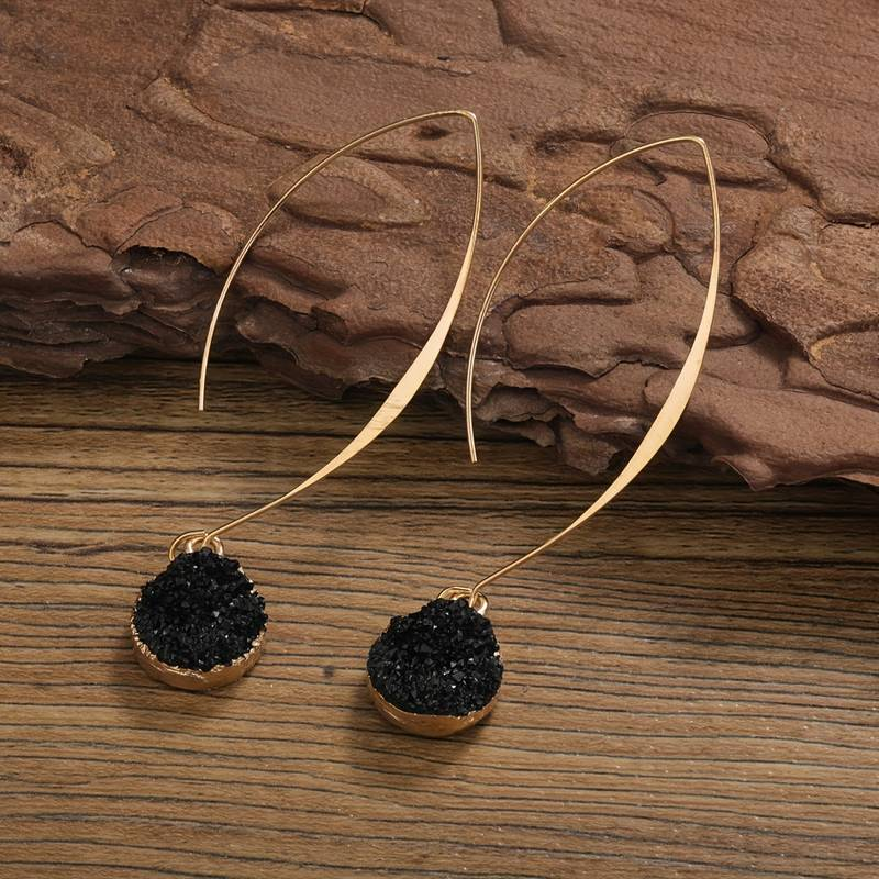 Vintage Black & Gold Hanging Earrings