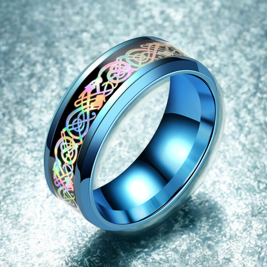 Blue Rainbow Vintage Infinity Ring