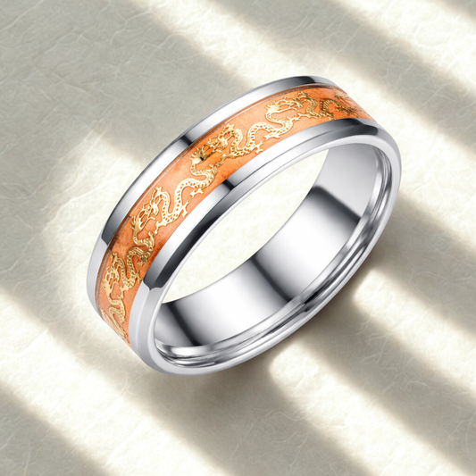Silver Dragon Glow Vintage Infinity Ring