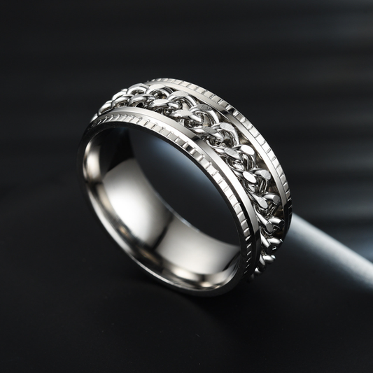 Silver Chain Vintage Infinity Ring