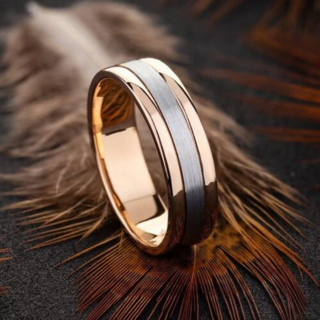 Feathered Gold Edge Heritage Band