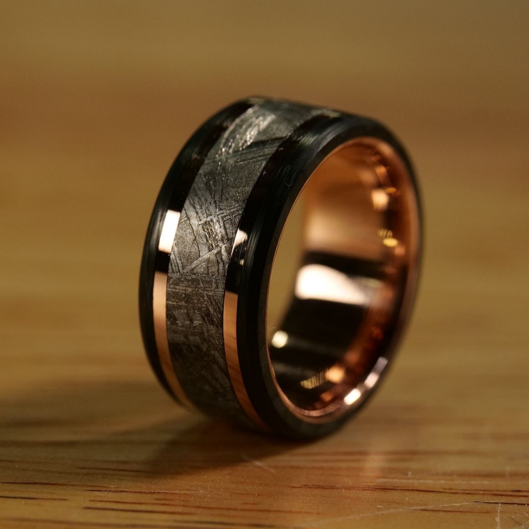 Obsidian Copper Core Ring