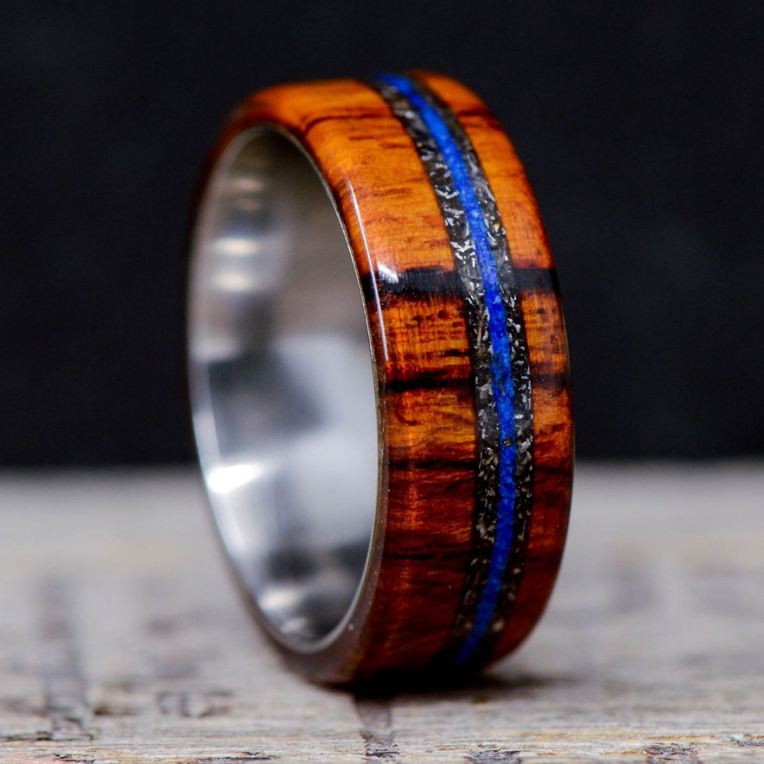 Copper Ocean Inlay Ring