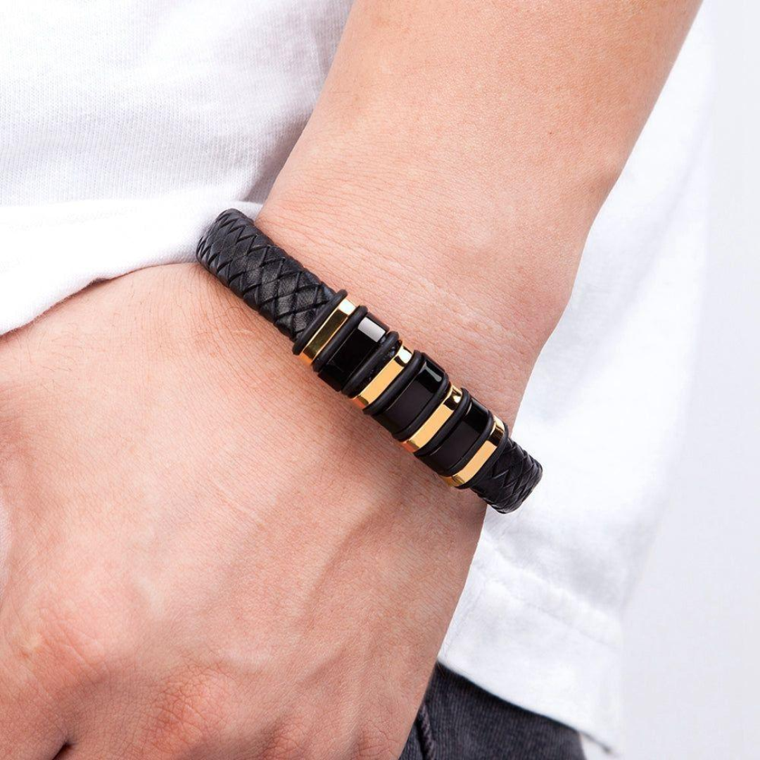 Regal Braided Leather Men's Bracelet