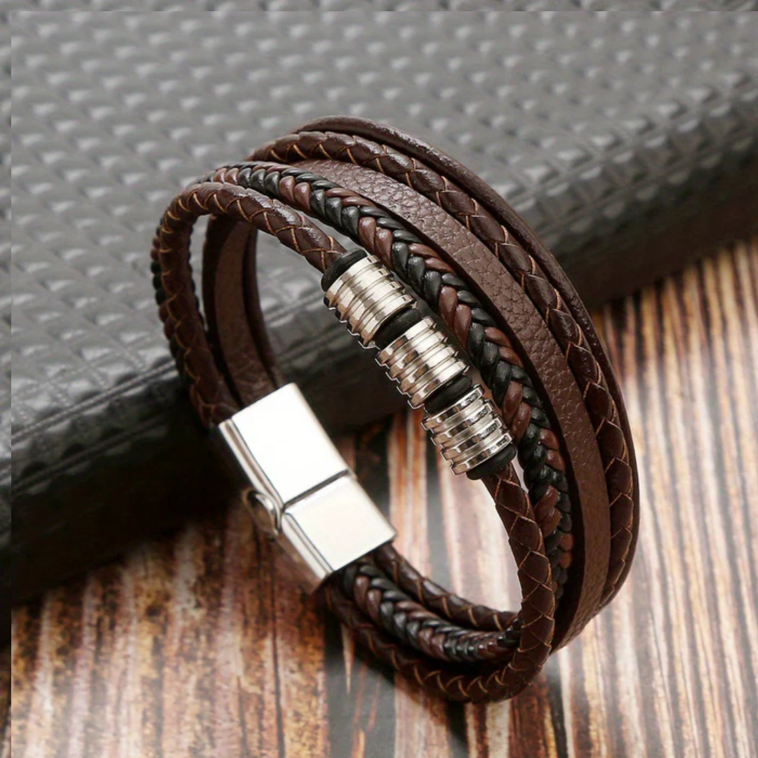 Vintage Multi-Strand Leather Men's Bracelet