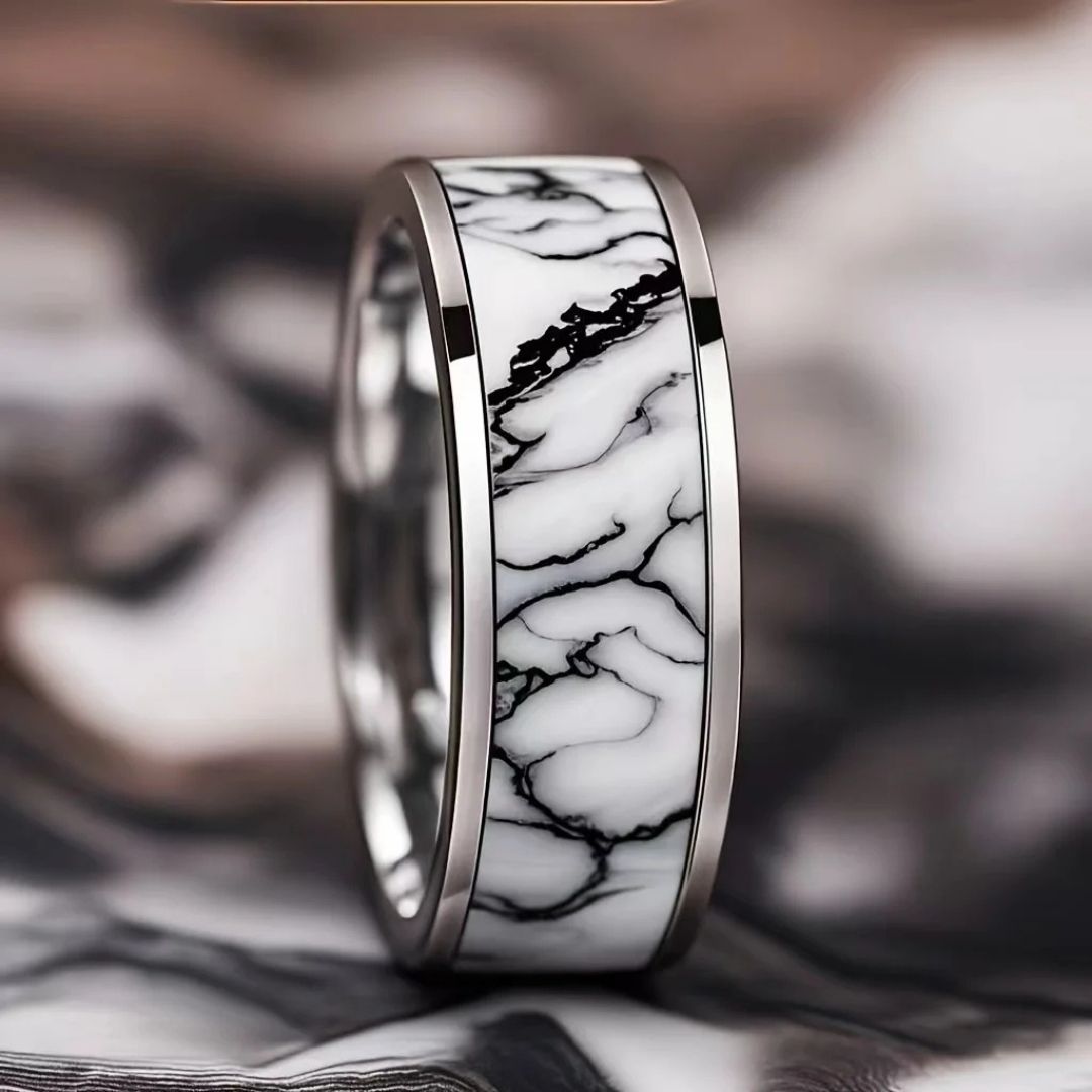 White Marble Heritage Ring