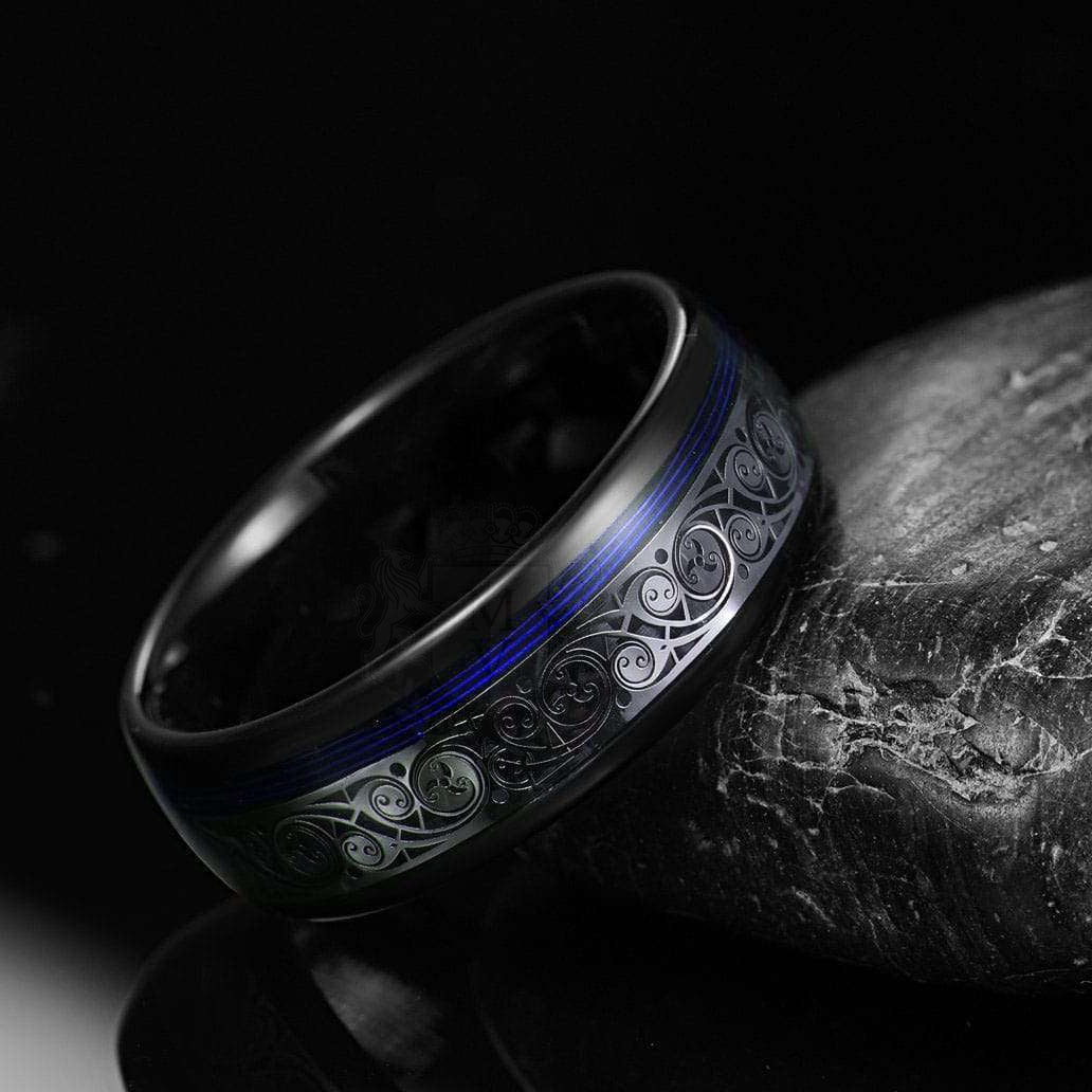 Midnight Sapphire Filigree Ring