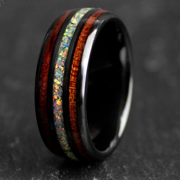 Crimson Opal Timber Ring