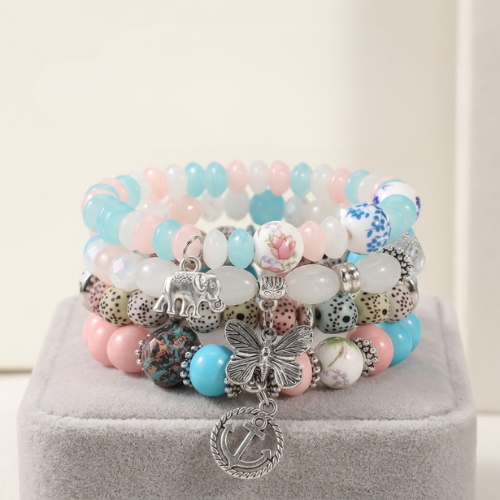 Pastel Skies Elephant & Butterfly Charm Set
