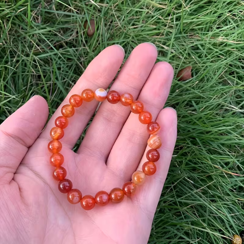 Red Stripe Agate Wealth Bracelet