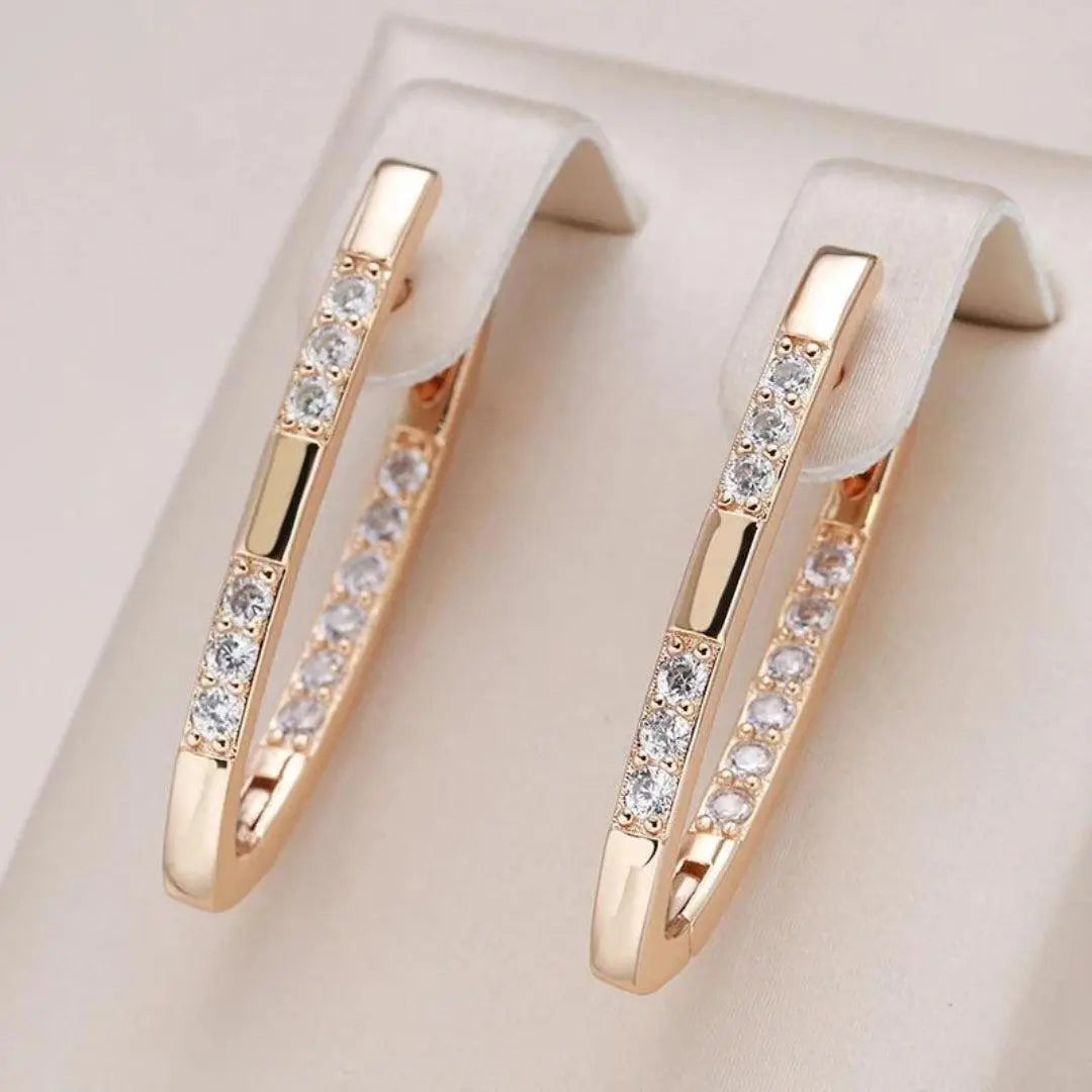 Challenging Earrings with Zirconia Stones