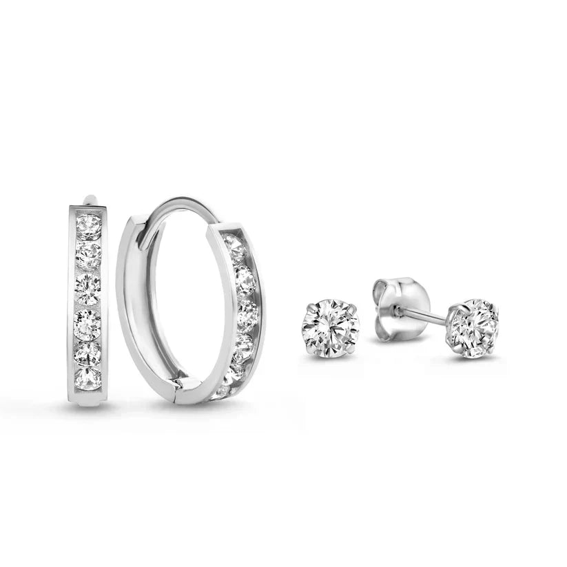 Dara Brillane Stone Earrings Set | Gold