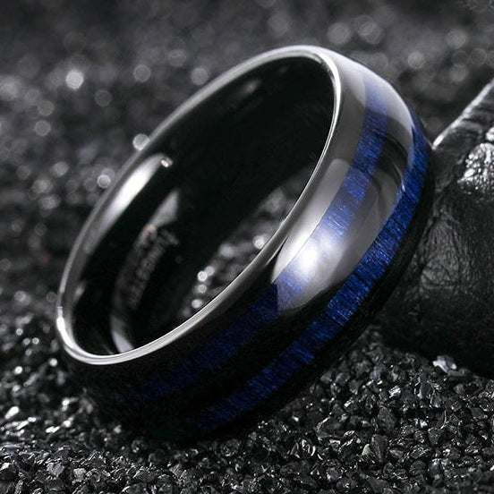 Midnight Sapphire Carbon Ring