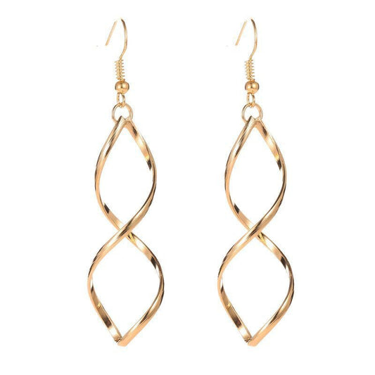 Spiral Dangle Earrings | Gold