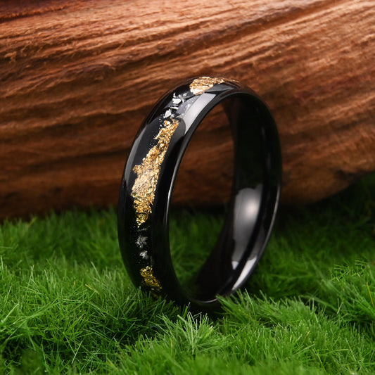 Obsidian Gold Vein Ring