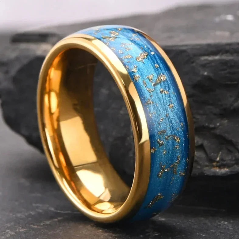 Azure Gold Dust Inlay Ring