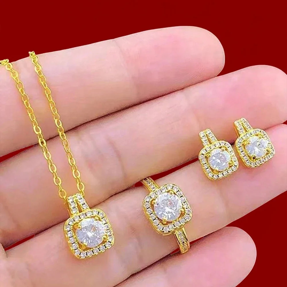 Luxurious Cube Jewelry Set