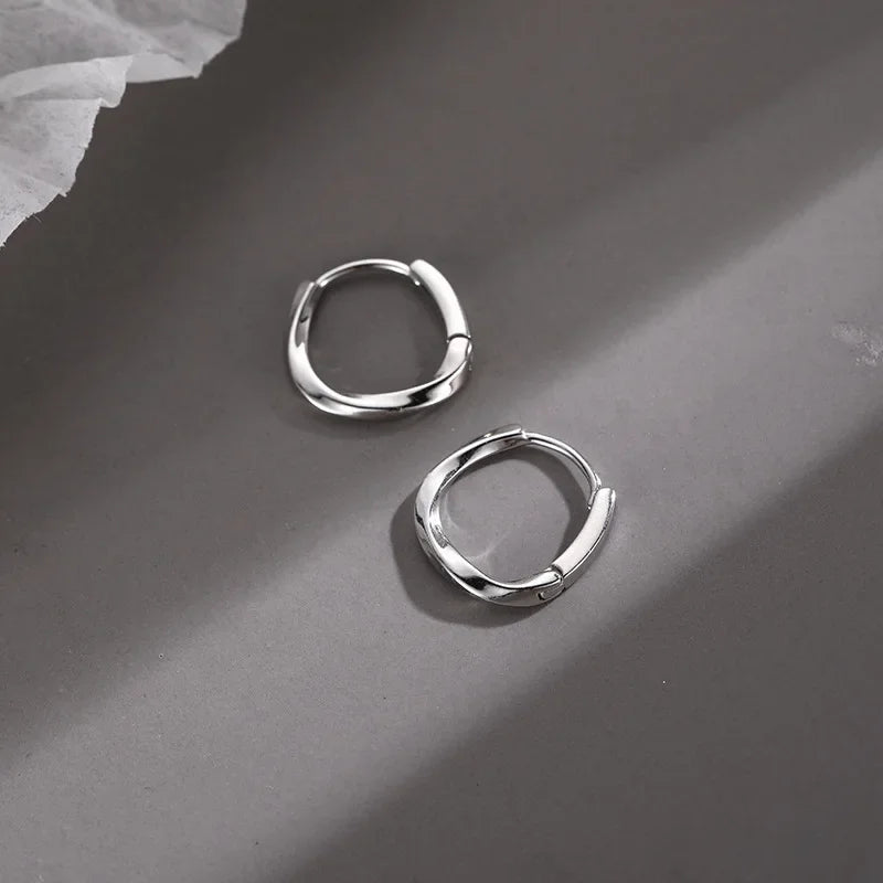 Sterling Silver Round Inlay Earrings