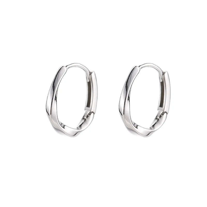 Sterling Silver Round Inlay Earrings