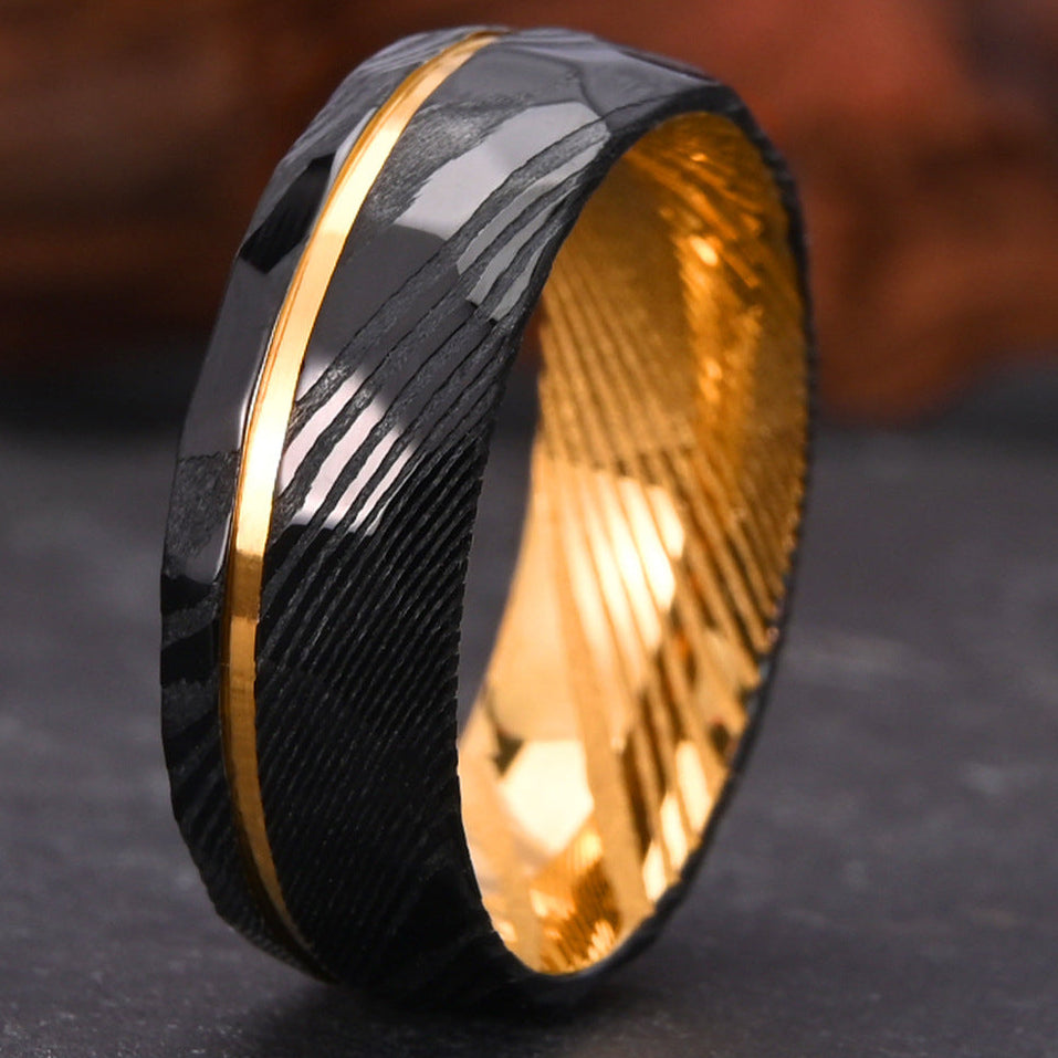 Obsidian Gold Ridge Ring