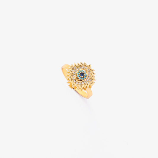 Sapphire Sunburst Spinning Ring | Gold