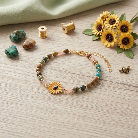Handmade Sunflower Bracelet