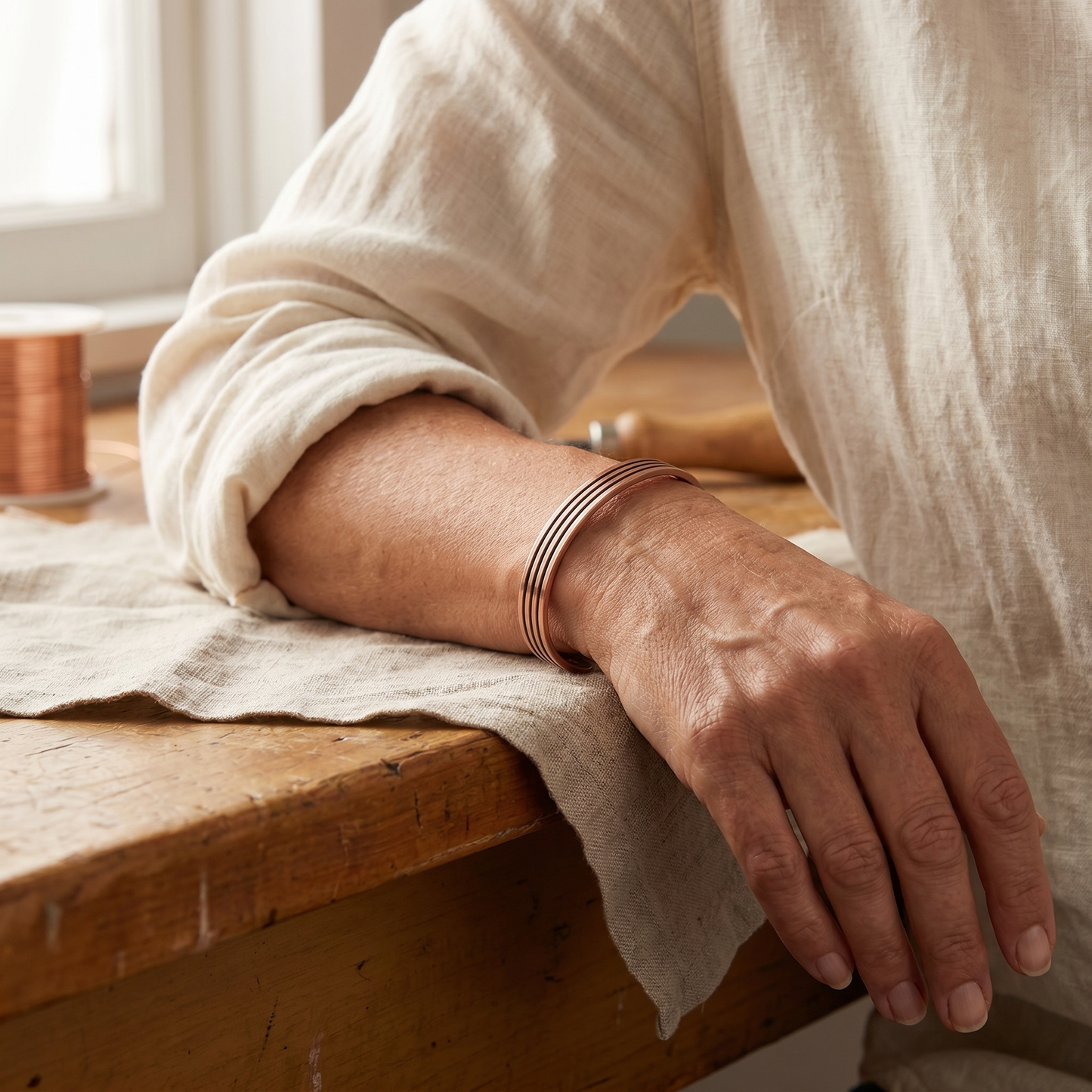 Sage Copper Bracelet