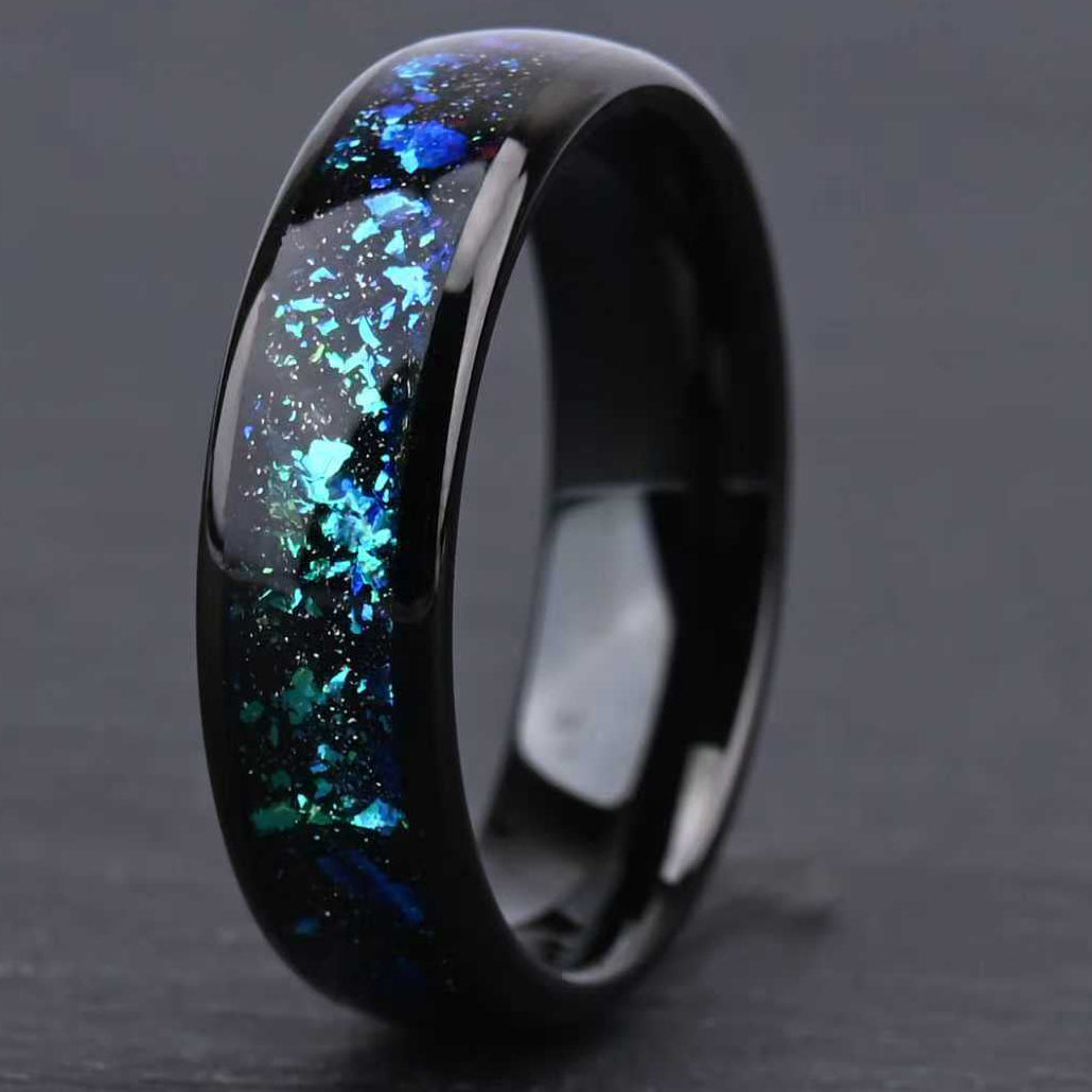 Cosmic Aurora Inlay Ring